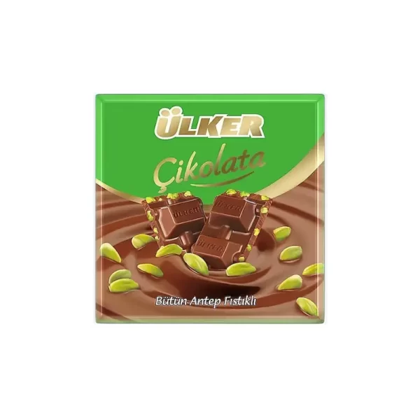 ULKER Czekolada mleczna z całymi pistacjami 65 g.